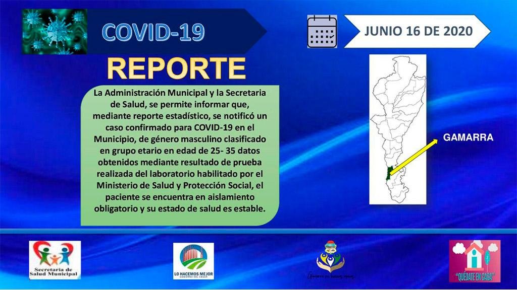 GAMARRA REPORTA PRIMER CASO DE COVID-19