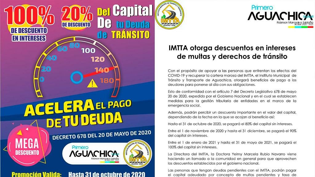 DESCUENTOS EN INTERESES DE MULTAS Y DERECHOS DE TRÁNSITO