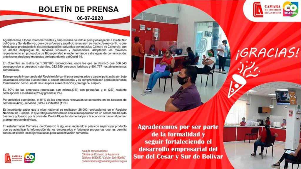 RESULTADOS SATISFACTORIOS EN RENOVACIÓN DE MATRÍCULA