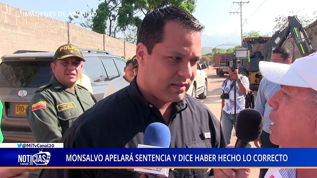 MONSALVO APELARÁ SENTENCIA Y DICE HABER HECHO LO CORRECTO