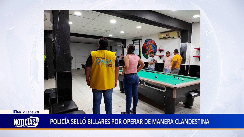POLICÍA SELLÓ BILLARES POR OPERAR DE MANERA CLANDESTINA