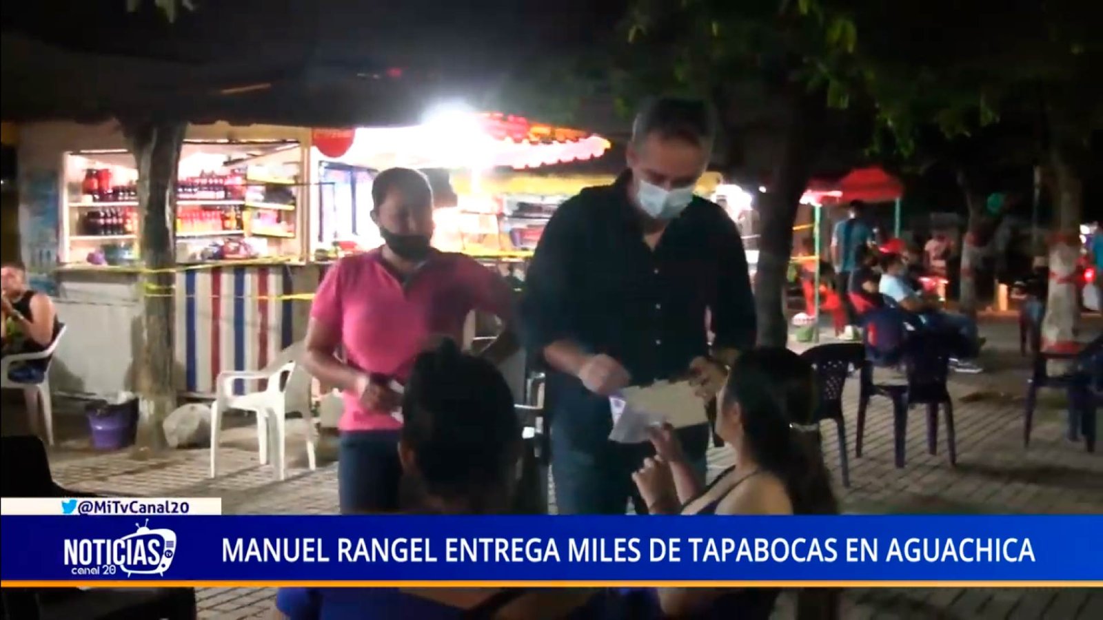 MANUEL RANGEL ENTREGA MILES DE TAPABOCAS EN AGUACHICA