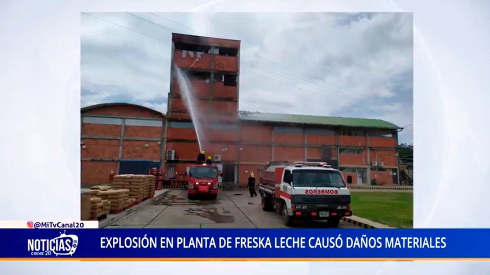 EXPLOSIÓN EN PLANTA DE FRESKA LECHE CAUSÓ DAÑOS MATERIALES