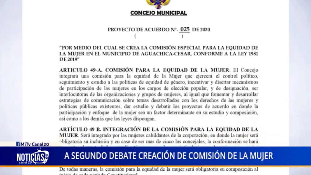 A SEGUNDO DEBATE CREACIÓN DE COMISIÓN DE LA MUJER