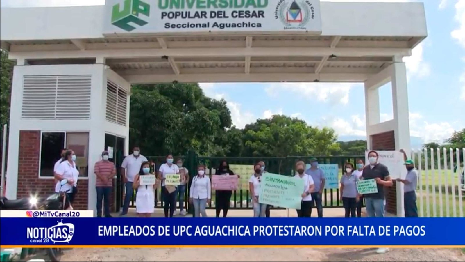 EMPLEADOS DE UPC AGUACHICA PROTESTARON POR FALTA DE PAGOS