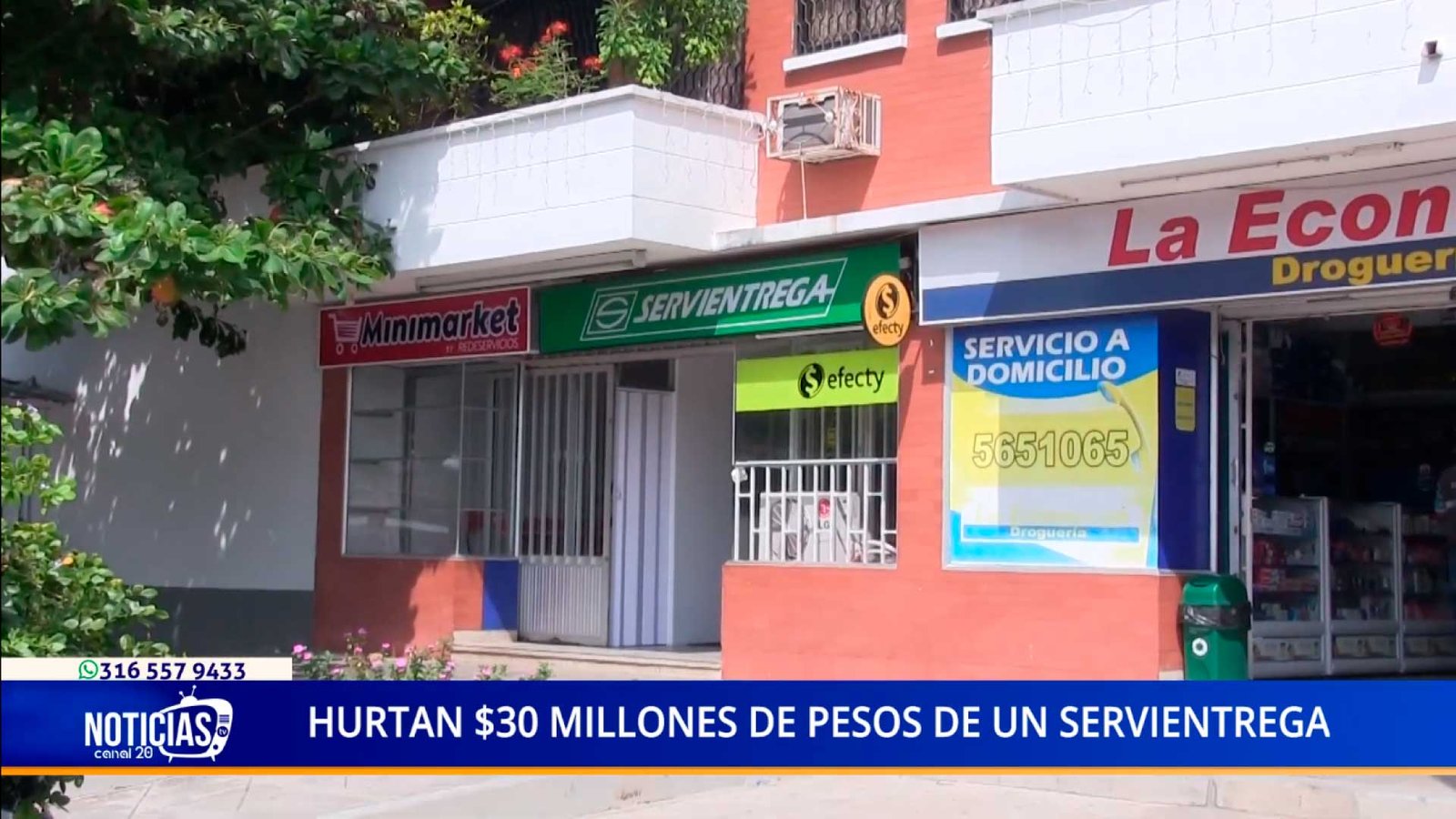 HURTAN $30 MILLONES DE PESOS DE UN SERVIENTREGA