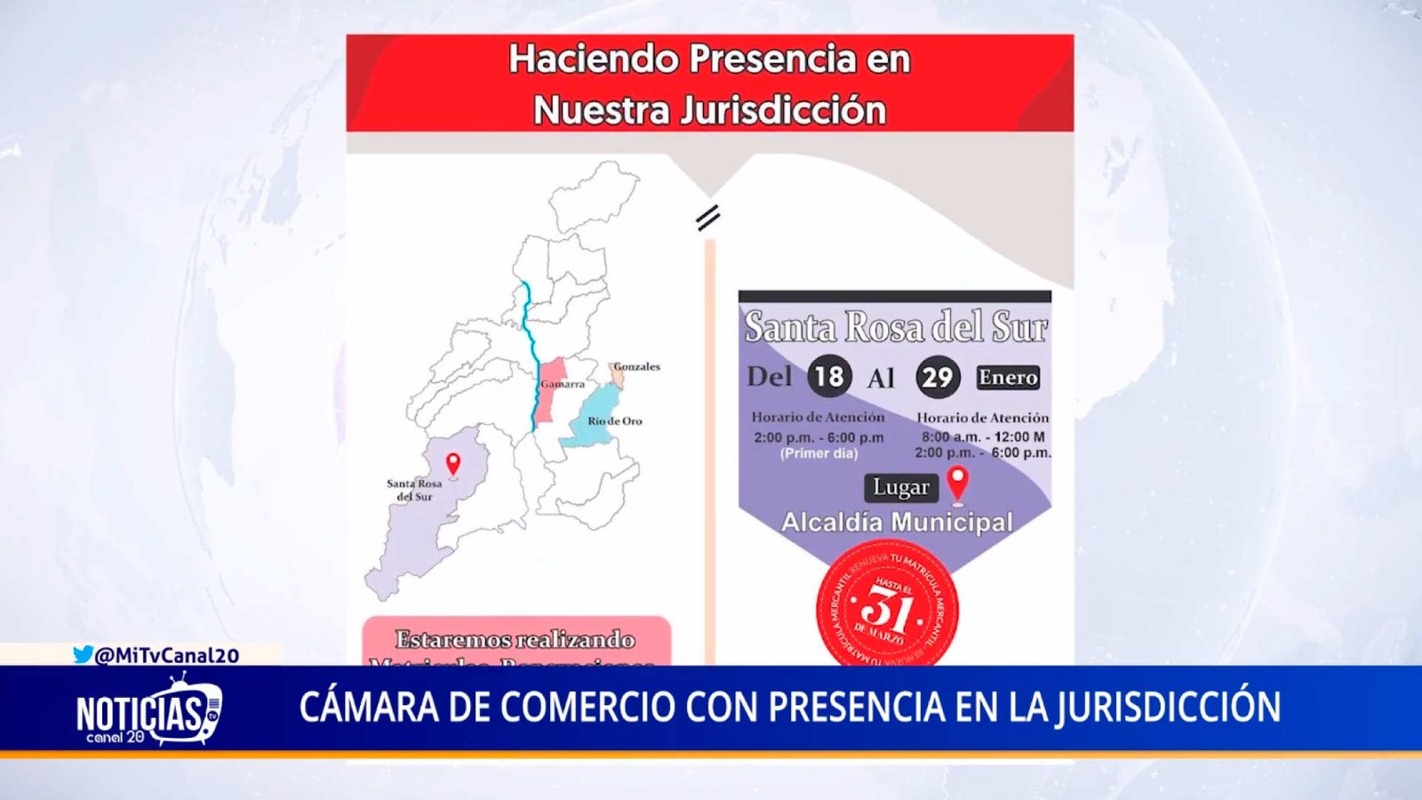 CÁMARA DE COMERCIO CON PRESENCIA EN LA JURISDICCIÓN