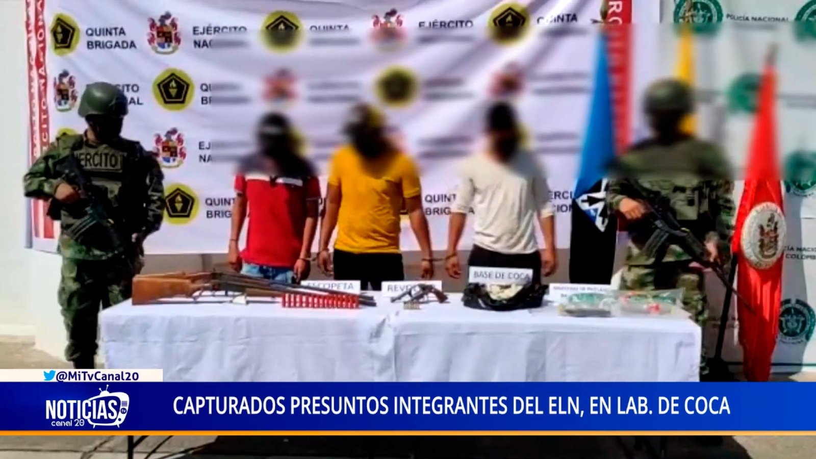 CAPTURADOS PRESUNTOS INTEGRANTES DEL ELN, EN LAB DE COCA