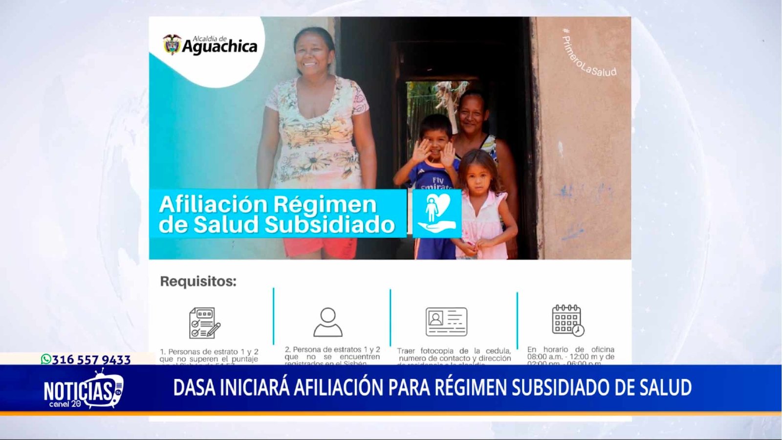 DASA INICIARÁ AFILIACIÓN PARA RÉGIMEN SUBSIDIADO DE SALUD