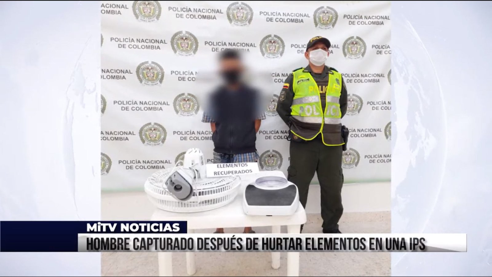 HOMBRE CAPTURADO DESPUÉS DE HURTAR ELEMENTOS EN UNA IPS