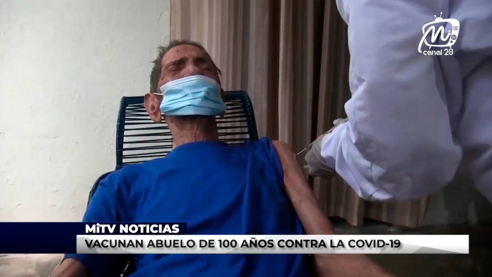 VACUNAN ABUELO DE 100 AÑOS CONTRA LA COVID 19