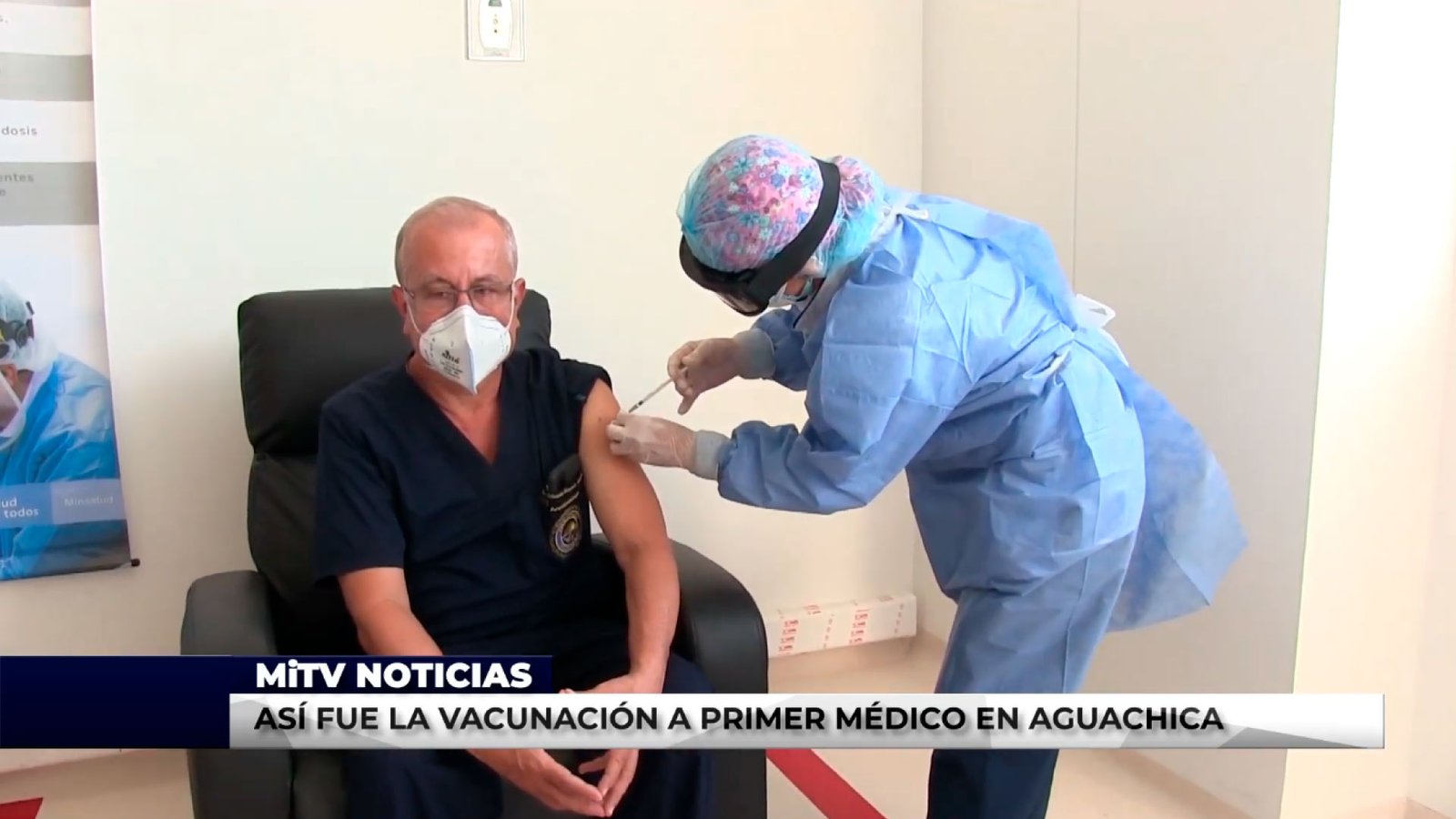 ASÍ FUE LA VACUNACIÓN A PRIMER MÉDICO EN AGUACHICA