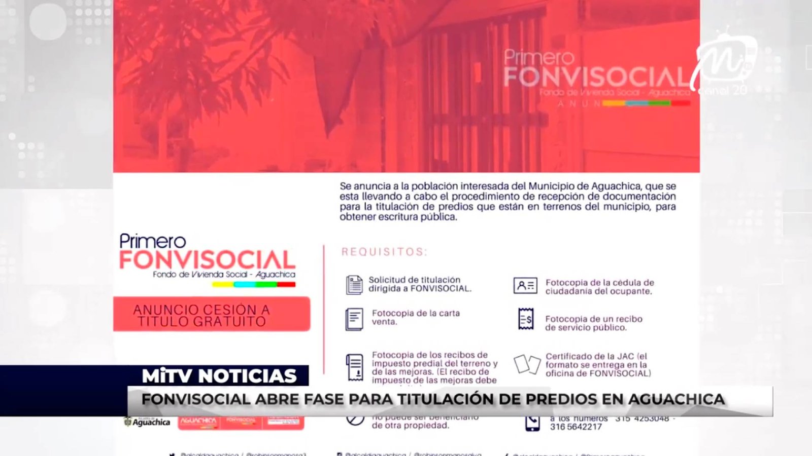 FONVISOCIAL ABRE FASE PARA TITULACIÓN DE PREDIOS EN AGUACHICA