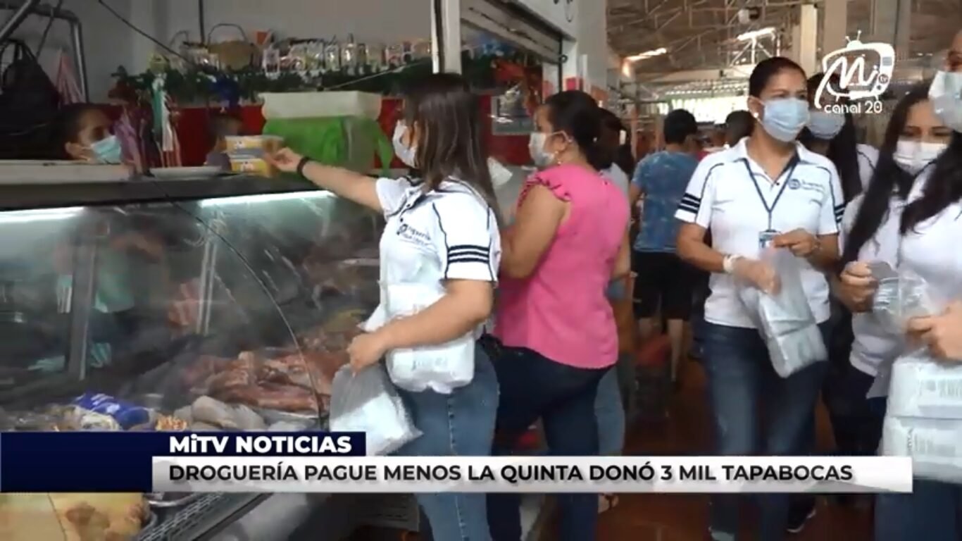 DROGUERÍA PAGUE MENOS LA QUINTA DONÓ 3 MIL TAPABOCAS