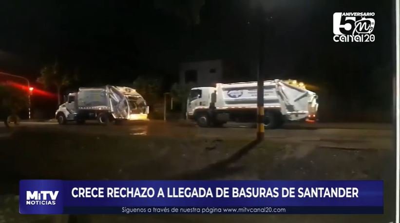 CRECE RECHAZO A LLEGADA DE BASURAS DE SANTANDER