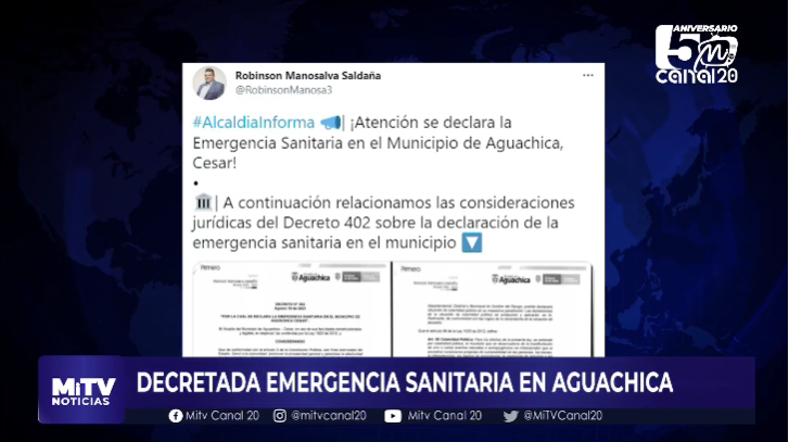 DECRETADA EMERGENCIA SANITARIA EN AGUACHICA