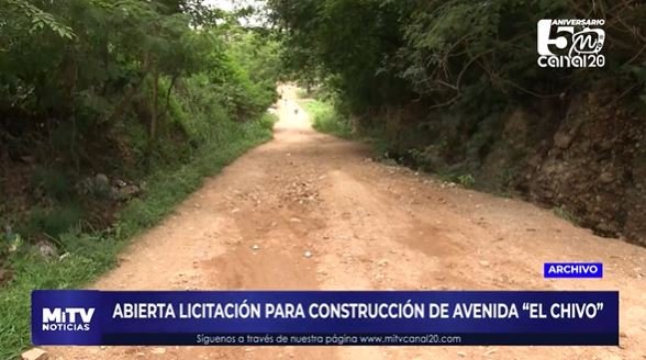 ABIERTA LICITACIÓN PARA CONSTRUCCIÓN DE AVENIDA “EL CHIVO”