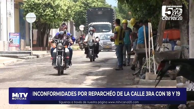 INCONFORMIDADES POR REPARCHÉO DE LA CALLE 3RA CON 18 Y 19