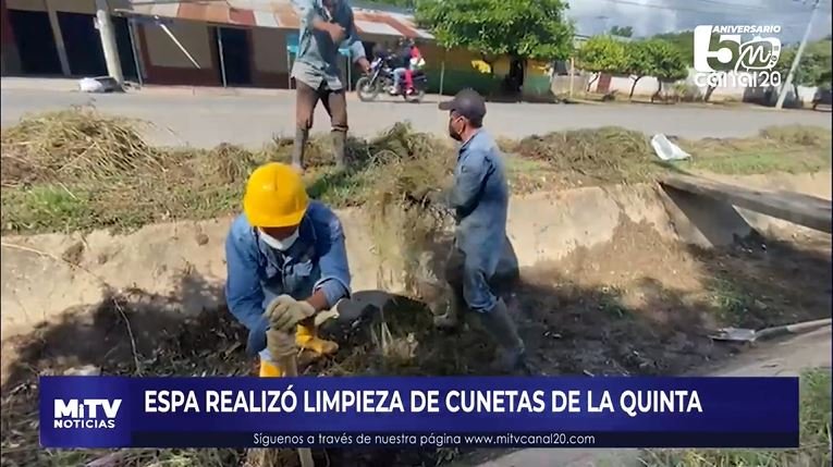 ESPA REALIZÓ LIMPIEZA DE CUNETAS DE LA QUINTA