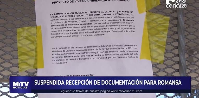 SUSPENDIDA RECEPCIÓN DE DOCUMENTACIÓN PARA ROMANSA