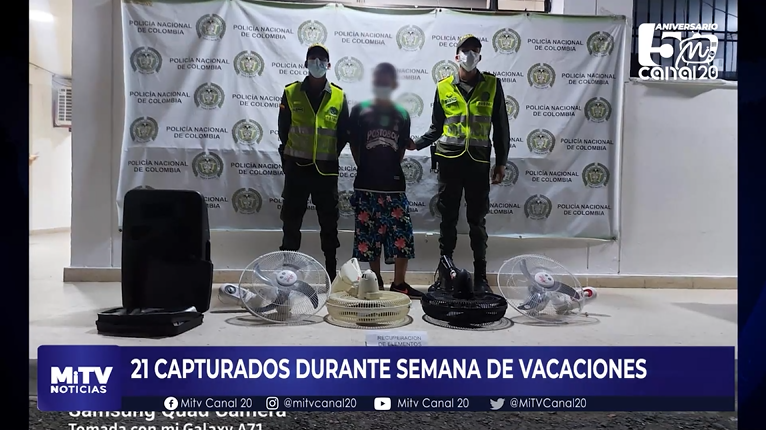 21 CAPTURADOS DURANTE SEMANA DE VACACIONES