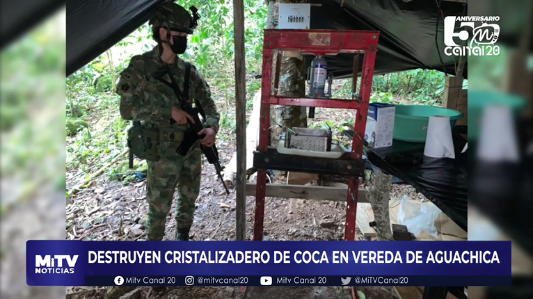 DESTRUYEN CRISTALIZADERO DE COCA EN VEREDA DE AGUACHICA