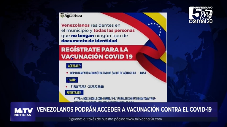 VENEZOLANOS PODRÁN ACCEDER A VACUNACIÓN CONTRA EL COVID 19