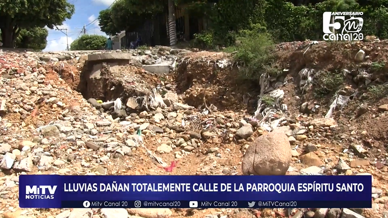 LLUVIAS DAÑAN TOTALEMENTE CALLE DE LA PARROQUIA ESPÍRITU SANTO