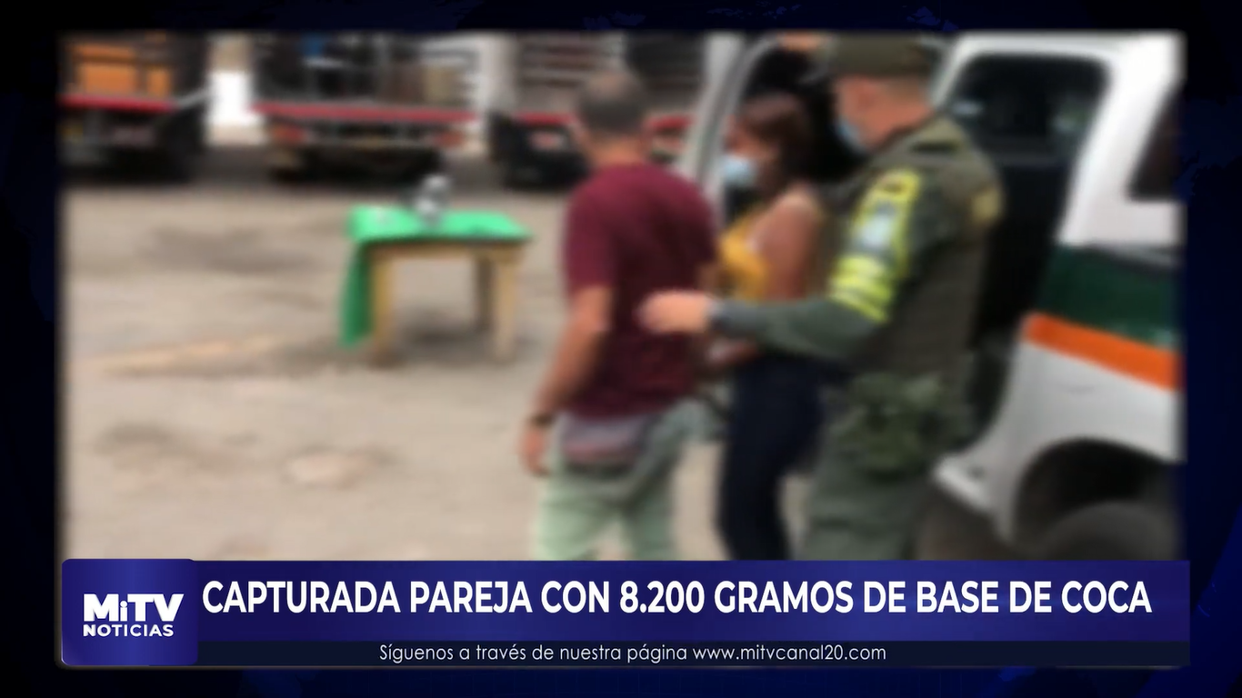 PAREJA LLEVABA 8 MIL GRAMOS DE BASE DE COCA