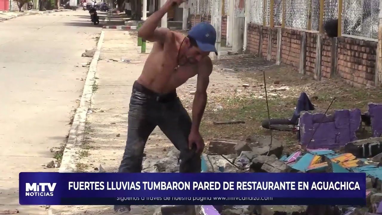 AGUACERO TUMBÓ PARED EN RESTAURANTE