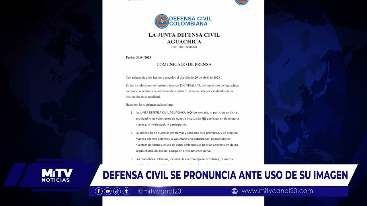 DEFENSA CIVIL SE PRONUNCIA ANTE USO DE SU IMAGEN