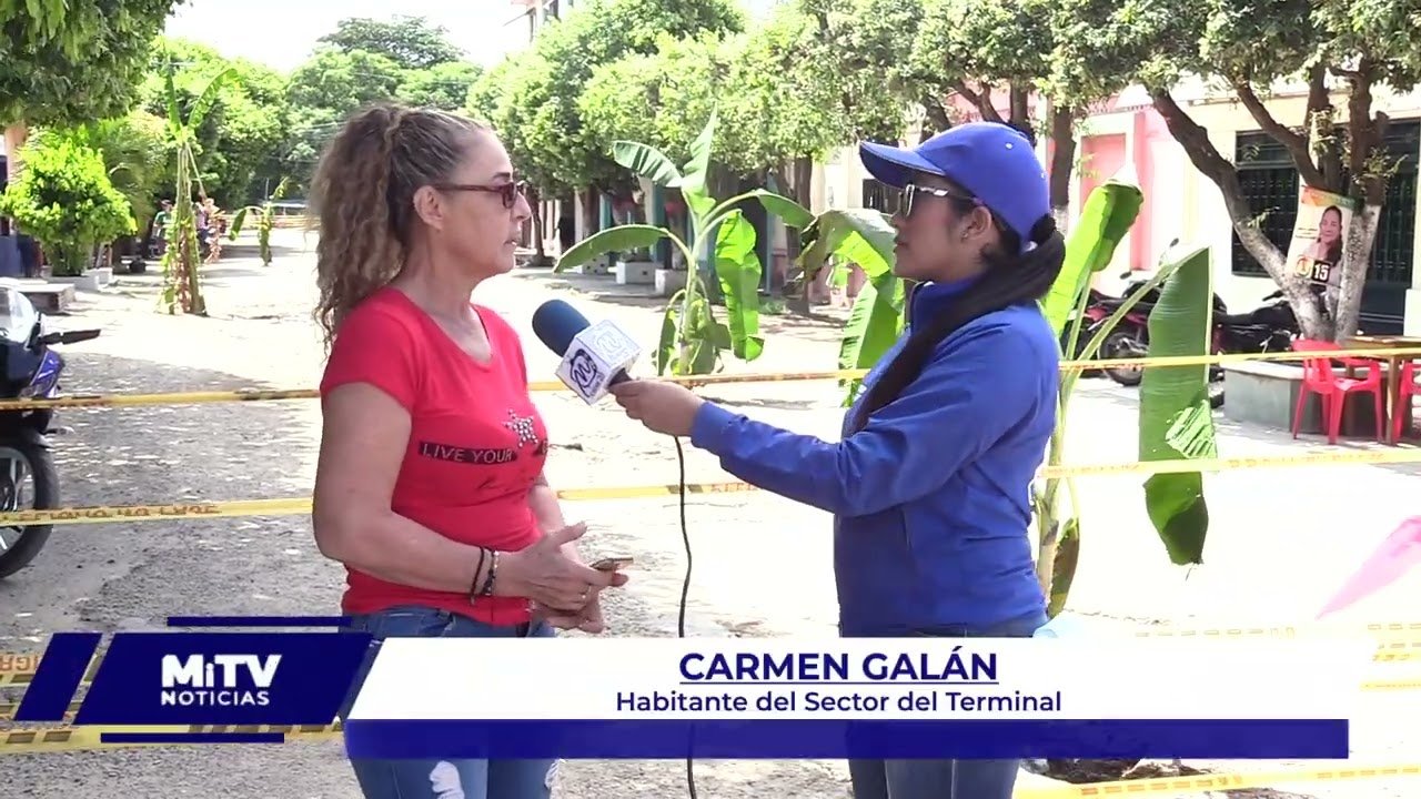 PROTESTA CON MATAS DE PLATANO EN EL SECTOR DEL TERMINAL